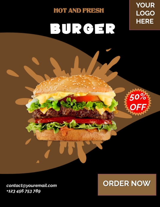 Copy of Burger flyer template | PosterMyWall