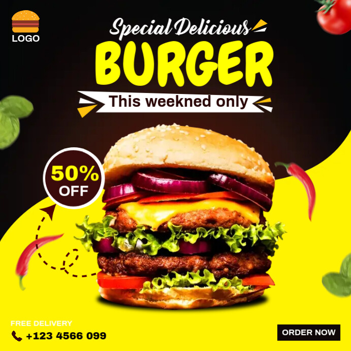 Burger Food Ads Template Postermywall