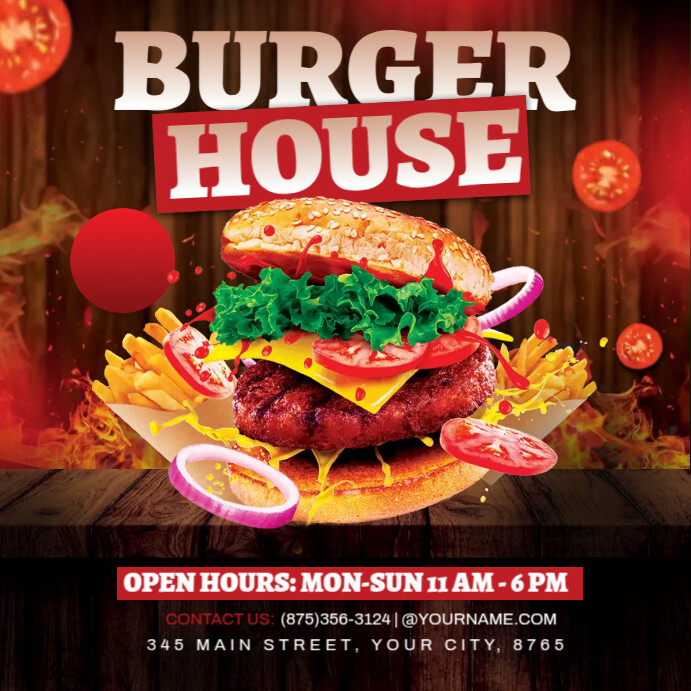 Burger House Ads Instagram Post template