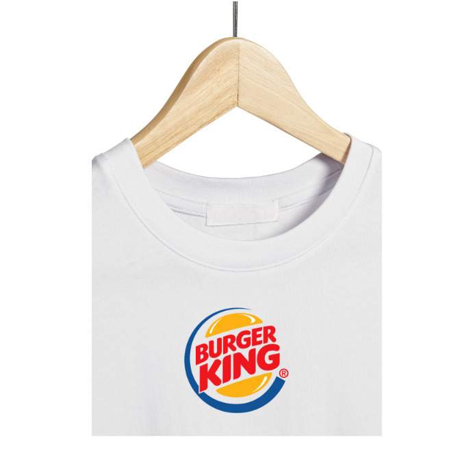 Burger king brand logo t-shirt template Message Instagram