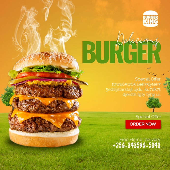 BURGER KING SWEET Instagram Post template