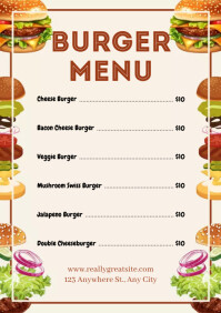 Burger Menu Template PosterMyWall