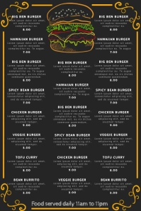 Burger Menu Design Template Póster