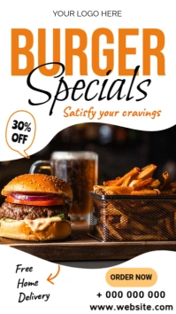 Burger Menu Flyer Digital Display (9:16) template