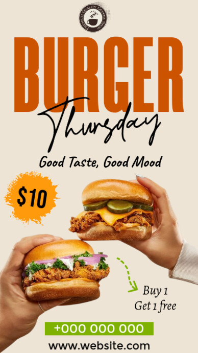 Burger Menu Flyer Digital Display (9:16) template
