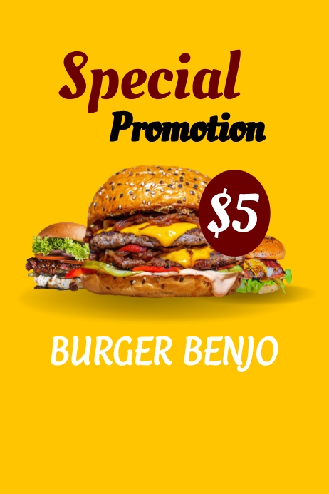 burger menu flyer template Poster