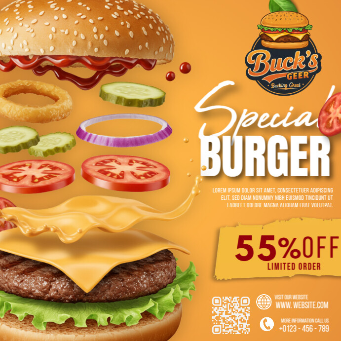Burger Menu Flyers Template Instagram Post