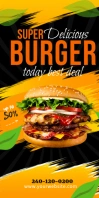 Burger Menu Promo Cartel enrollable de 3 × 6 pulg. template
