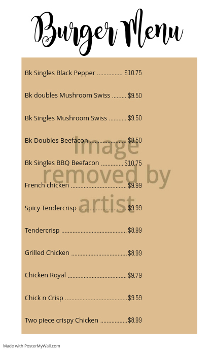 burger menu us template postermywall artistic flyers