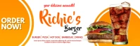 Burger Place Website Advertisement banner Bannière 2' × 6' template