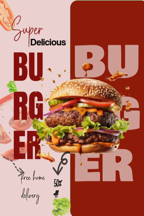 Burger poster Cartaz template