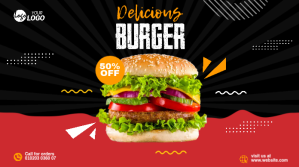 Burger Promo Ad Twitter Post template