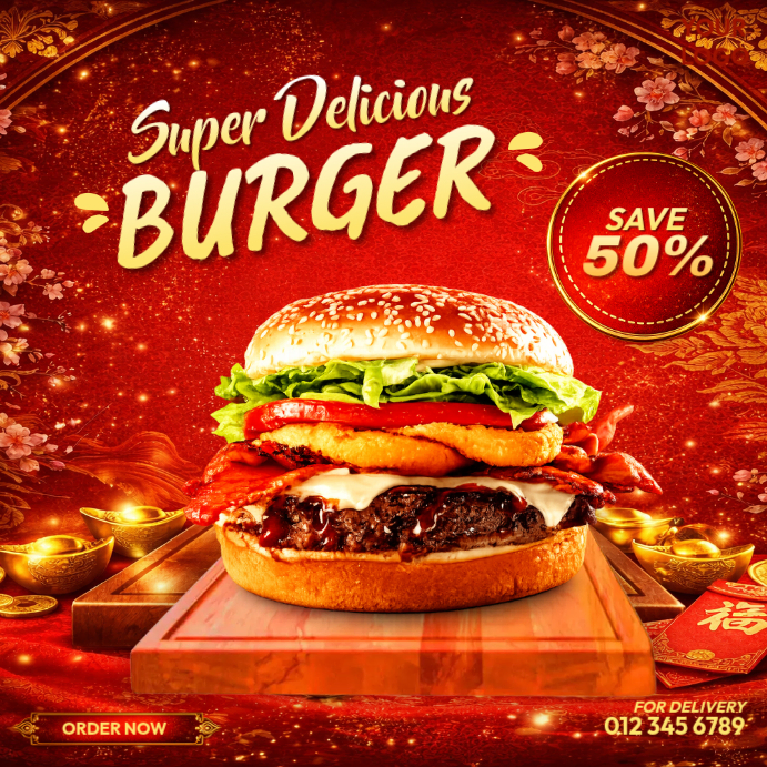 Burger Promotion Ads Template | PosterMyWall