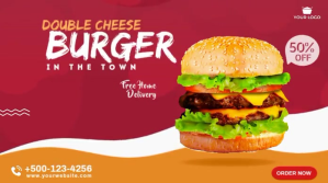 Burger Promotion Twitter Post template