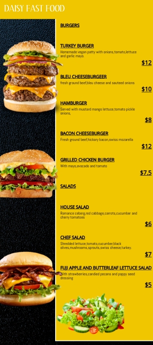 BURGER RACK MENU Template | PosterMyWall