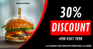 Sort Burger Restaurant Promotion Facebook Shared Image Template