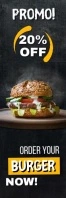 Burger Restaurant Promo Sale Banner Bannière 2' × 6' template
