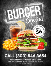 burger special flyer template b9111b09b00da0271534eade19b4bd8c