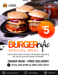 White Burger Special Meal Promotion Flyer Template