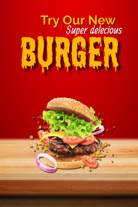 Burger Template Burger/ food flyer 横幅 4' × 6'