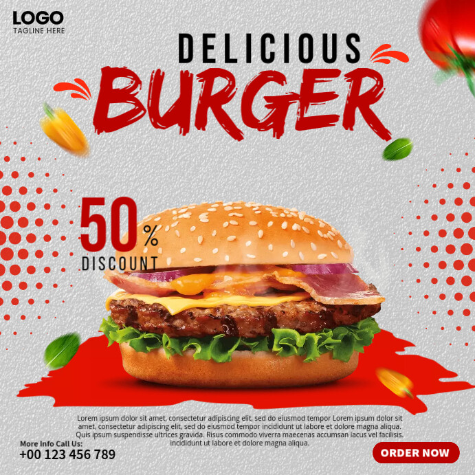Burger Template Menu Instagram Post