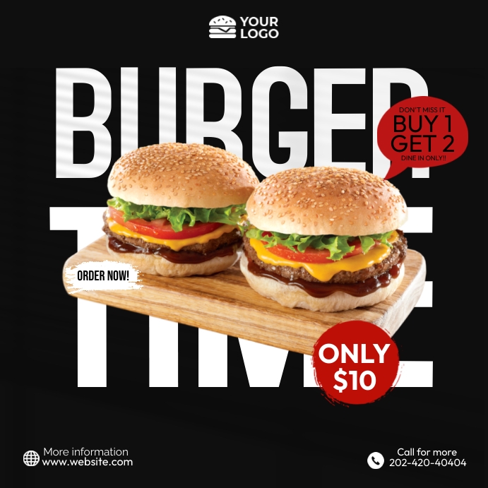 Burger Time Template | PosterMyWall