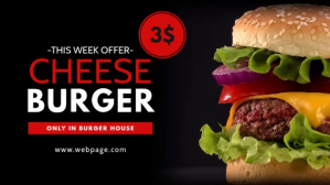 Black Cheeseburger Promotion Facebook-covervideo Template