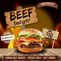 Burger Video Ads Сообщение Instagram template