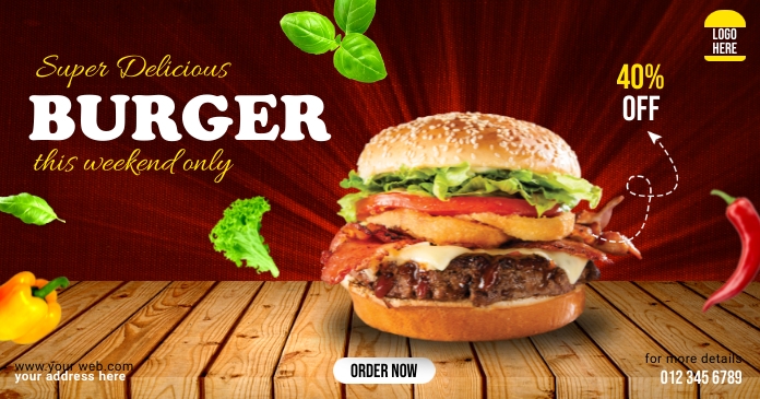 Burger Weekend Menu Template | PosterMyWall