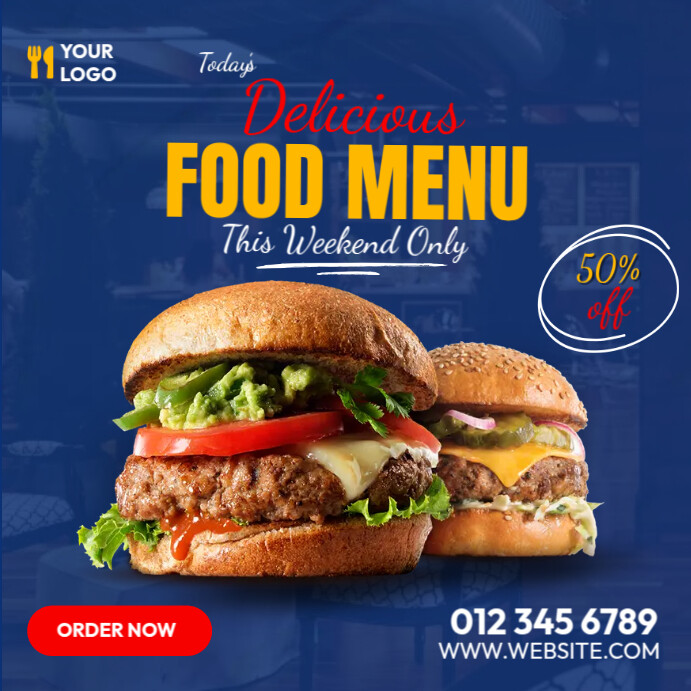 Weekend Set Menu Design Burger Weekend Menu Template | PosterMyWall