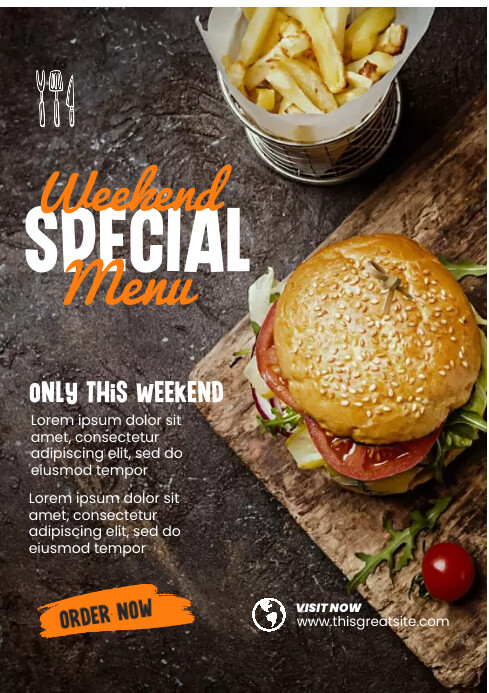Weekend Set Menu Design Burger Weekend Special Menu Template | PosterMyWall