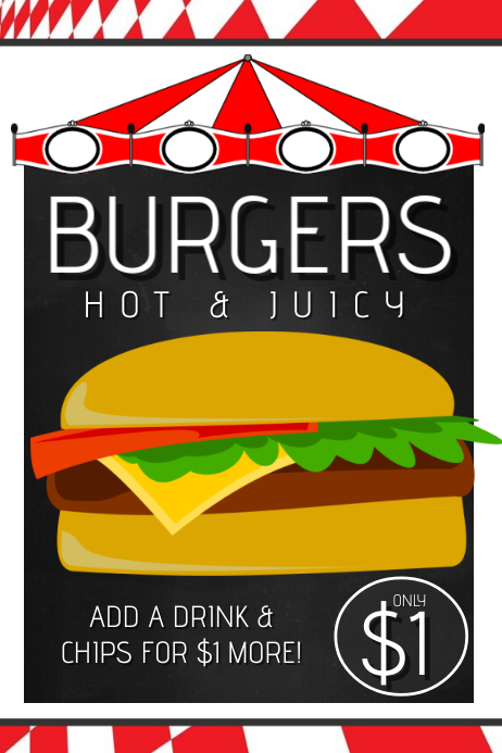 Burger Prom Signs Burgers Sign Template | PosterMyWall
