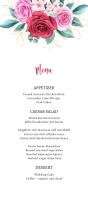 Burgundy Floral Wedding Menu Template Rack Card