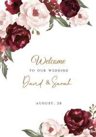 Weiß Wedding Welcome Sign A1 Template