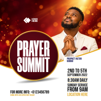 白色 Prayer Summit โพสต์บน Instagram Template