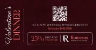 Burgundy Red Valentine’s Day Dinner Restaurant Promotion coupon gift voucher Facebook Shared Image template