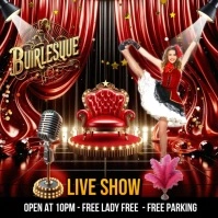 Burlesque  invitation template Vierkant (1:1)