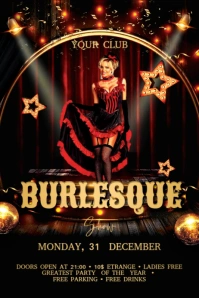 Burlesque Flyer Spanduk 4' × 6' template