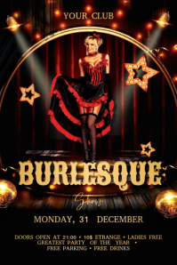 Burlesque Flyer Banner 4' × 6' template