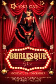 Burlesque Flyer Banner 4' × 6' template