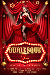Burlesque Flyer Banner 4' × 6' template