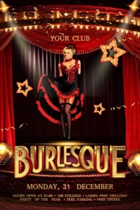 Burlesque Flyer Cartel de 4 × 6 pulg. template