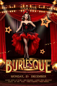 Burlesque Flyer Spanduk 4' × 6' template