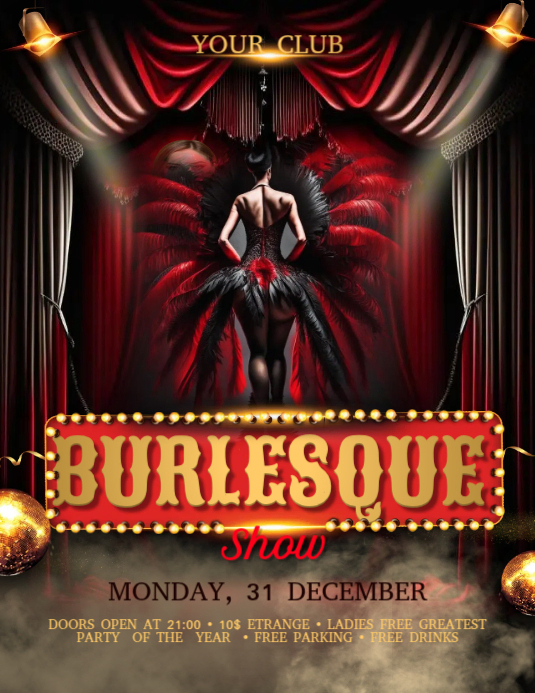 Burlesque Flyer Template PosterMyWall Burlesque Flyer Template PosterMyWall