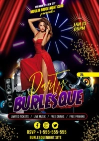 burlesque party A4 template
