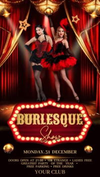 สีดำ Burlesque Show Digitale Vertoning Template