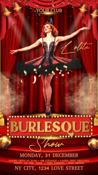Burlesque Show Digital na Display (9:16) template