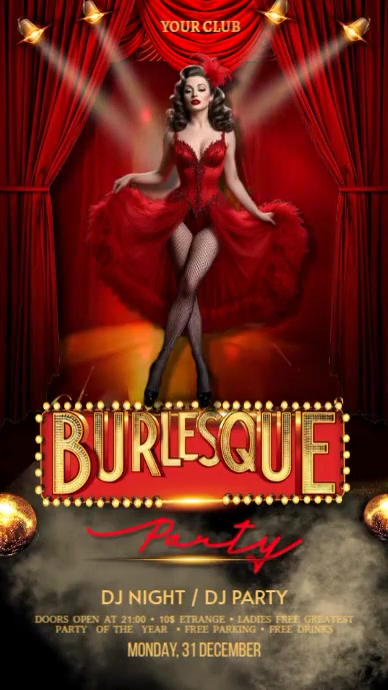 Burlesque Show Digital Display 数字显示屏 (9:16) template