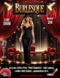 Burlesque show Flyer Ulotka (US Letter) template