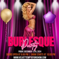 Burlesque Show Party Instagram Post template